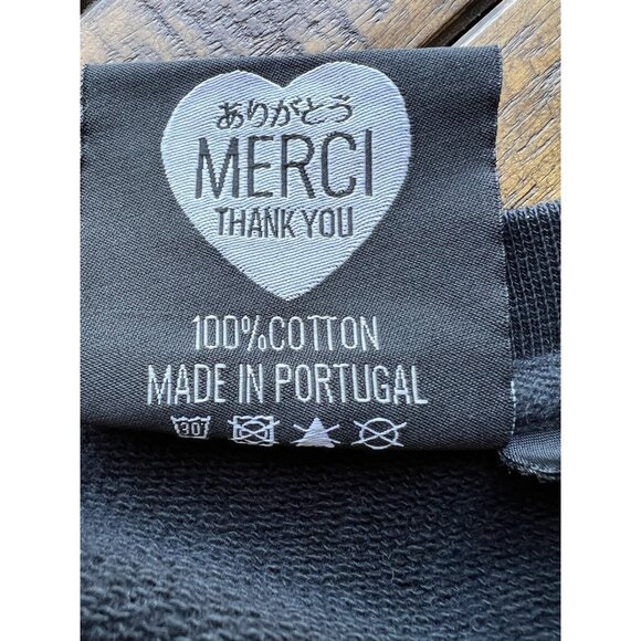 Quatre Cent Quinze Bird Embroidery Crewneck Cotton Black Sweatshirt Men Unisex L - Picture 5 of 9